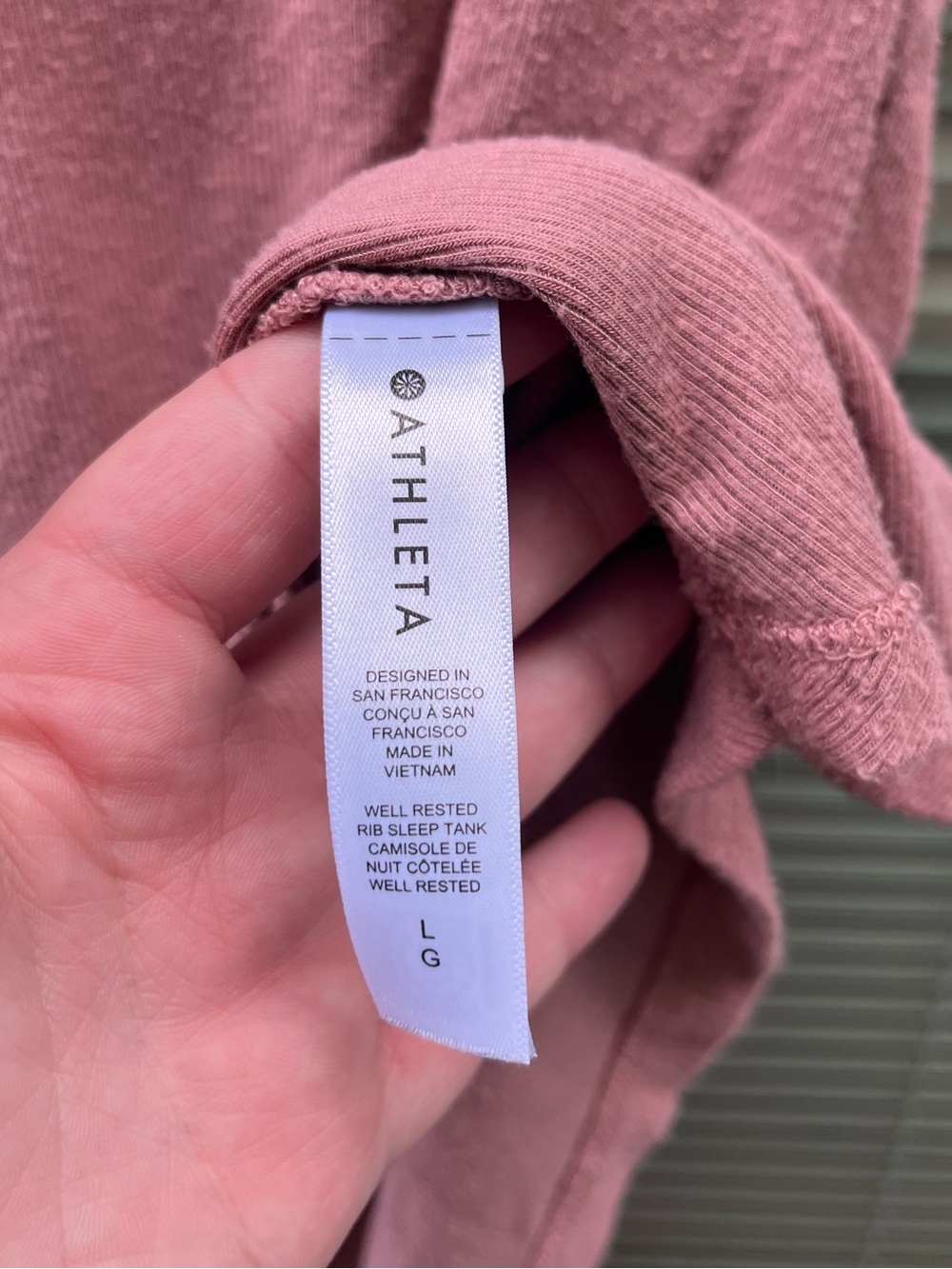 (2/$15) Athleta Well Rested Rib Sleep Tank Mauve / Blush Pink - Picture 6 of 8